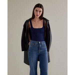 GOOD AMERICAN Women's Scuba Modern Tank
Bodysuit Navy Blue size 5x